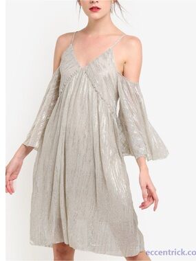 Mango Ethereal Metallic Dress
